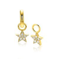 Zilveren oorbelbedels geel verguld met zirkonia ZICH2138Y