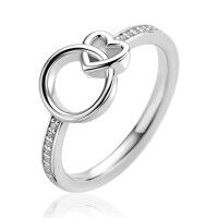 ZIlveren ring met zirkonia hart ZIR2811-54