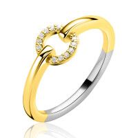 ZIlveren ring geel verguld met zirkonia ZIR2809-54