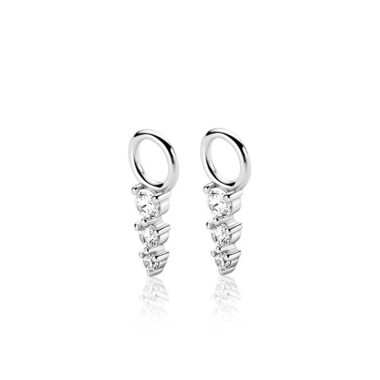 Zilveren oorbelbedels zirkonia ZICH2887