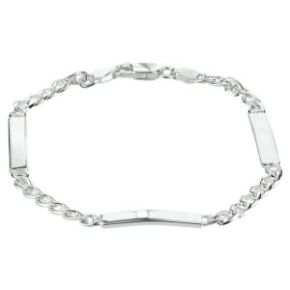 Zilveren armband 3xplaatje 19cm 1002361