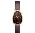 DD horloge dames staal-geel lerenband IV26Q1306