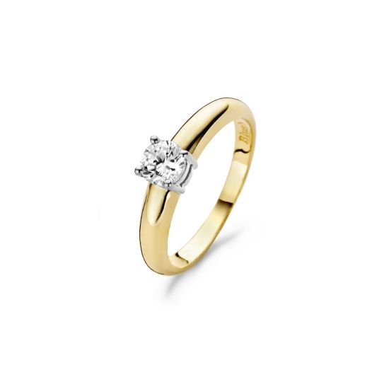 Gouden ring bicolor zirkonia 1129BZI/54