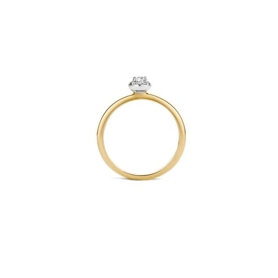 Gouden ring bicolor zirkonia mt54