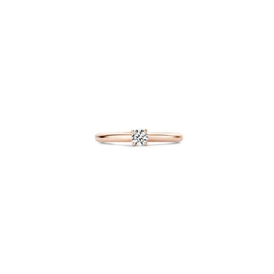 Roodgouden ring zirkonia mt54 1132RZI