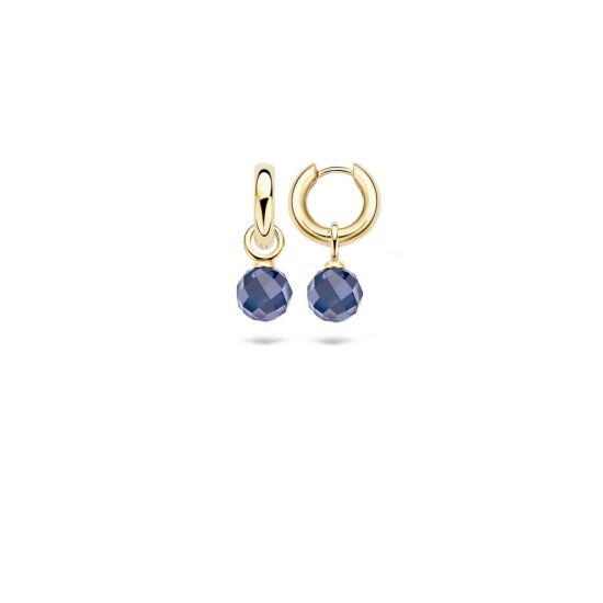 Blush gouden oorbelbedels blauw 9046YDB