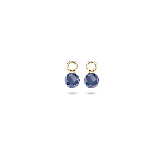 Blush gouden oorbelbedels blauw 9046YDB
