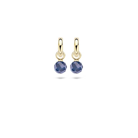 Blush gouden oorbelbedels blauw 9046YDB
