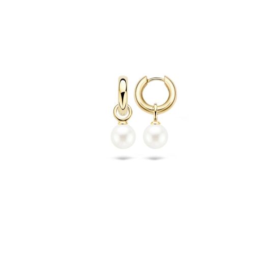 Gouden oorbelbedels parel 9046YPW