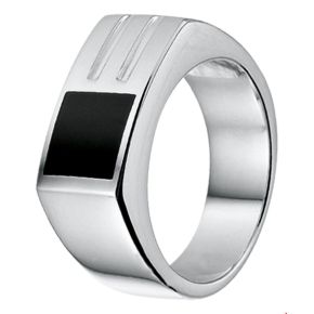 Zilveren ring onyx mt20.5 1015217