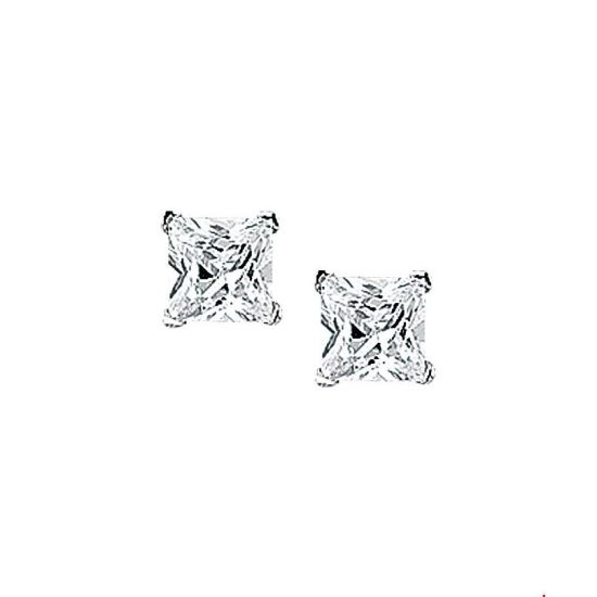 Zilveren oorstekers zirkonia vierkant 5mm 1306163