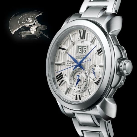 SEIKO HORLOGE HEREN PREMIER SNP139P1 Kinetic saffierglas