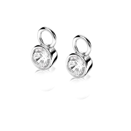 Zilveren oorbelbedels met zirkonia ZICH1486