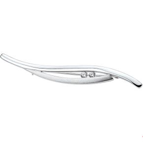 Zilveren broche zirkonia mat/glans 1005987