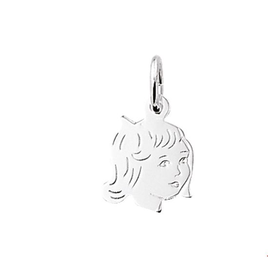 Zilveren kinderkopje meisje 14,1x9,8mm 1005204