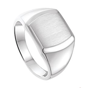 Zilveren zegelring mat/glans mt19.5 1014648