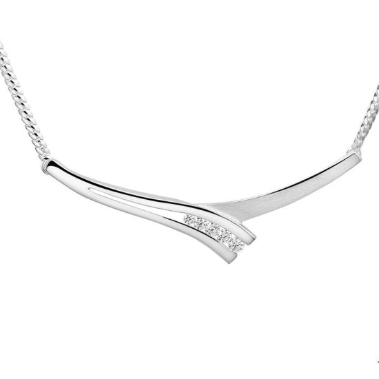 zilver collier met tussenstuk 42-45cm