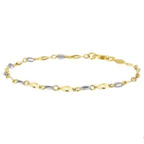 Gouden armband bicolor 19cm