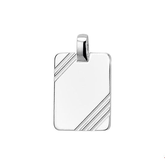 Zilveren hanger plaatje mat-glans 1019583