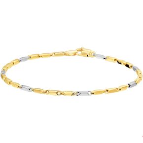 Gouden armband bicolor 18cm
