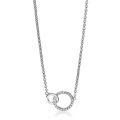 Zilveren collier 2xcirkel zirkonia ZIC1782