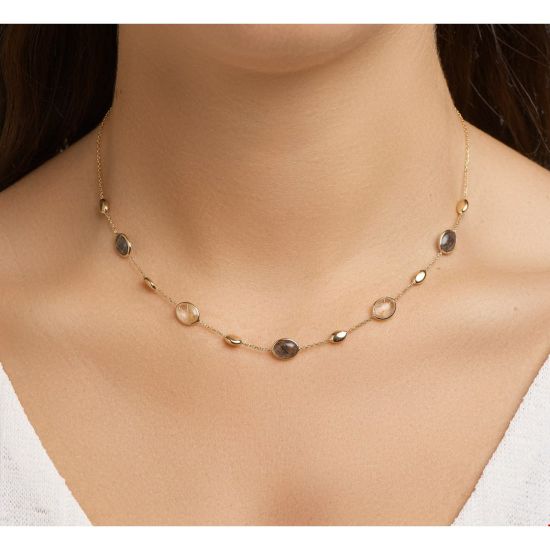 Gouden collier ruthielkwarts 42-45cm 4021004