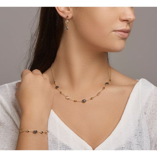 Gouden collier ruthielkwarts 42-45cm 4021004