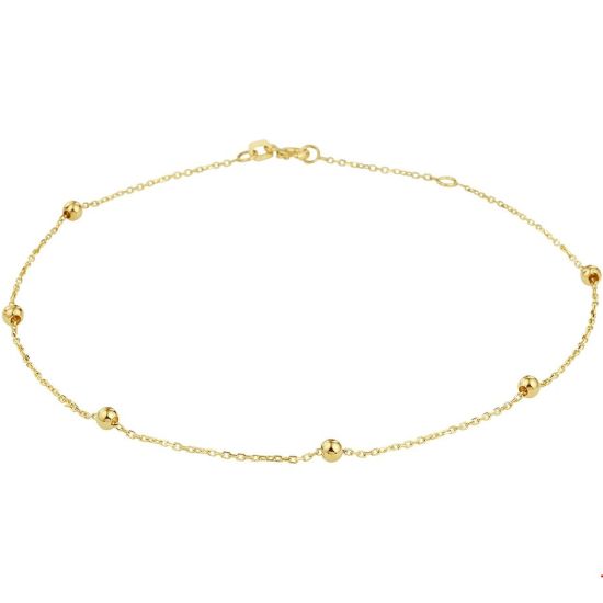 Gouden enkelketting bolletjes 24-26cm 4020718