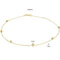 Gouden enkelketting bolletjes 24-26cm 4020718