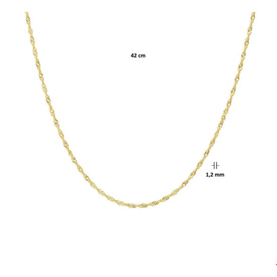 Gouden collier singapore 1,2mm 42cm 4020489