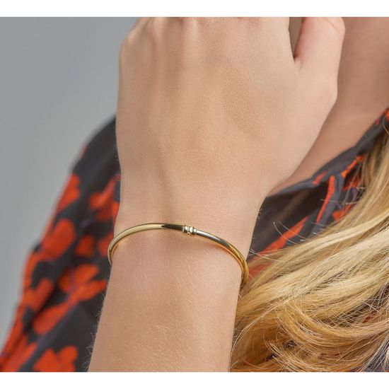 Goud/zilver bangle 3x60mm 4gr 5000183