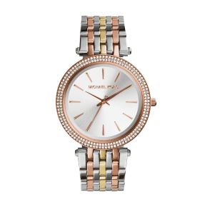 MK horloge dames staal/geel/rose MK3203