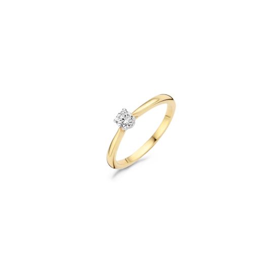  Gouden ring bicolor zirkonia mt54