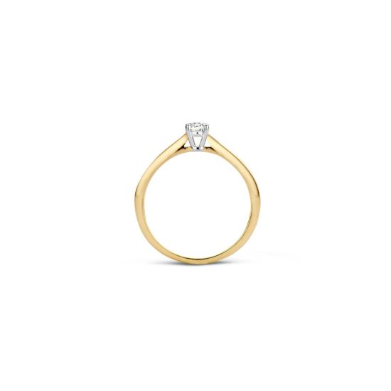  Gouden ring bicolor zirkonia mt54