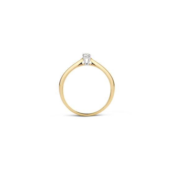 Gouden ring bicolor zirkonia 1186BZI/56
