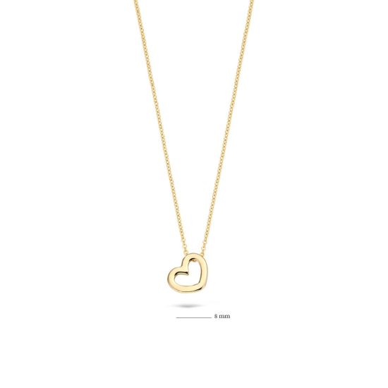 Gouden collier open hart 3081YGO