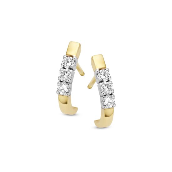 Gouden oorstekers 6x0.03crt H/SI