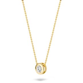 Gouden collier gladom zirkonia 3052YZI