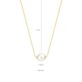 Gouden collier imitatie parel 3076YPW