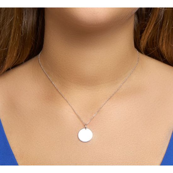 Zilveren hanger rond plaatje 16mm mat 1021130