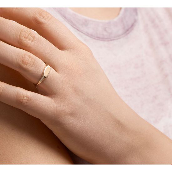 Gouden ring monogram ovaal mt18.5 4021106