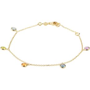 Gouden amband natuurlijke kleurstenen 16,5-18,5 4021648