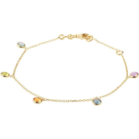 Gouden amband natuurlijke kleurstenen 16,5-18,5 4021648