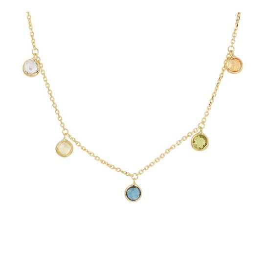 Gouden collier met kleursteen 41-45