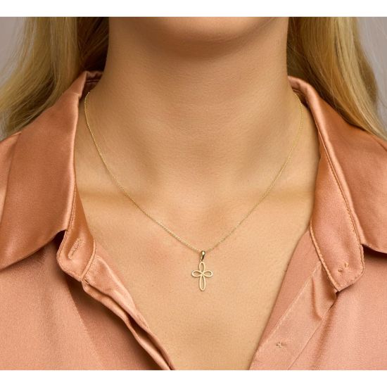 Gouden hanger kruis 12.5x17mm 4022365