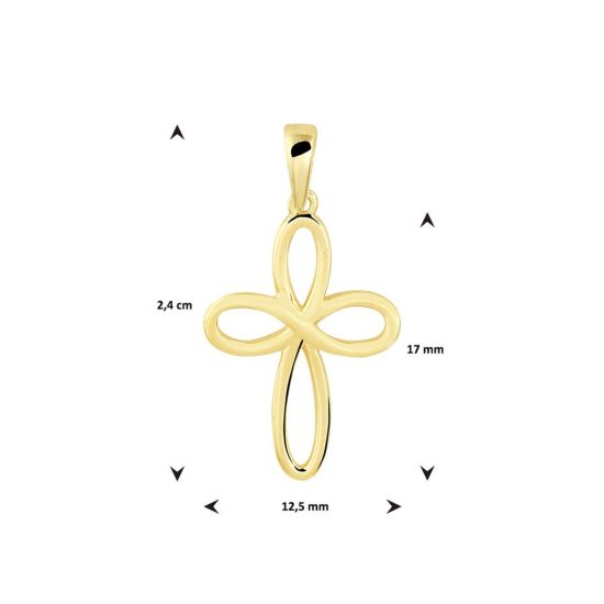Gouden hanger kruis 12.5x17mm 4022365