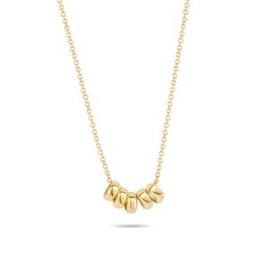 Gouden collier 5xringetje 3087YGO