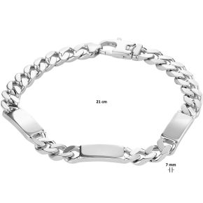 Zilveren armband gourmet 3x pl 7mm 21cm 1332227