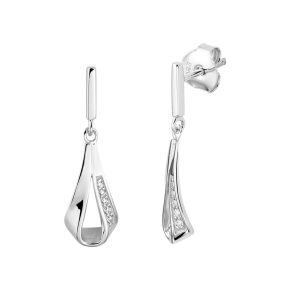 Zilveren oorhangers met zirkonia 26mm 1332827
