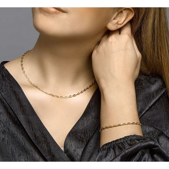 Goud/zilver collier 45cm